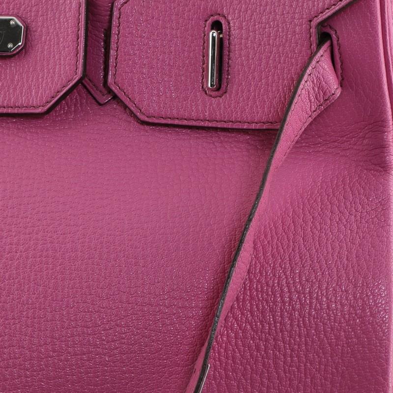 Hermes HAC Birkin Bag Fuchsia Chevre de Coromandel with Palladium Hardwar 5