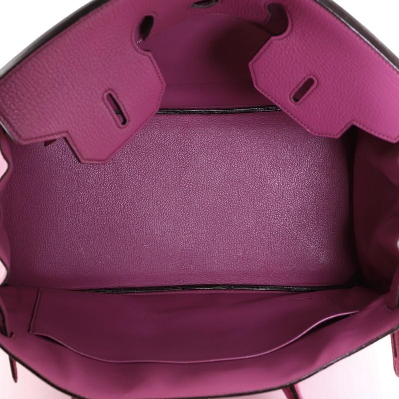 Women's or Men's Hermes HAC Birkin Bag Fuchsia Chevre de Coromandel with Palladium Hardwar