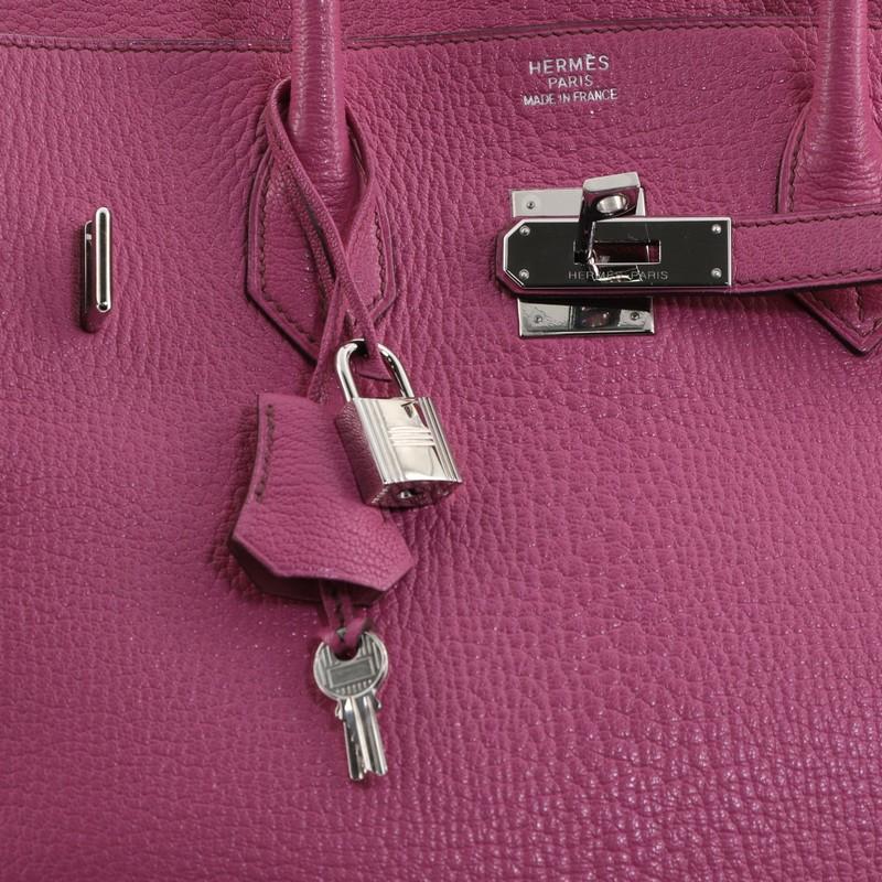 Hermes HAC Birkin Bag Fuchsia Chevre de Coromandel with Palladium Hardwar 1