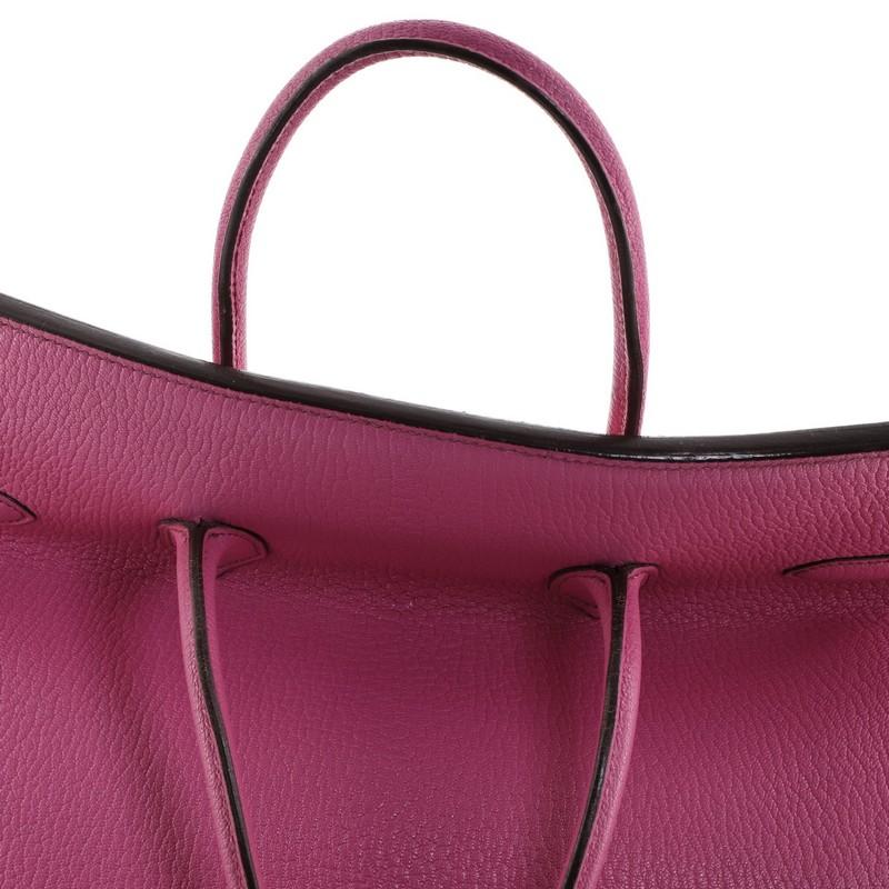 Hermes HAC Birkin Bag Fuchsia Chevre de Coromandel with Palladium Hardwar 3