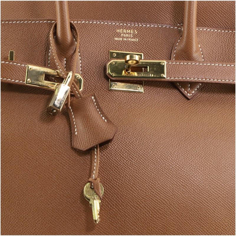 Hermes HAC Birkin Bag Gold Courchevel with Gold Hardware 32 1