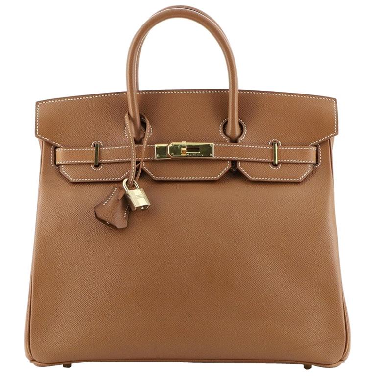 Hermes HAC Birkin Bag Gold Courchevel with Gold Hardware 32