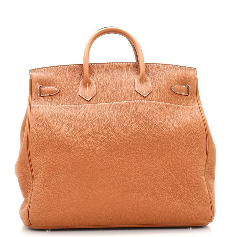 Women's or Men's Hermes HAC Birkin Bag Gold Togo with Palladium Hardware 40 For Sale