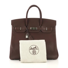 Hermes HAC Birkin Bag Havane Evergrain with Palladium Hardware 36