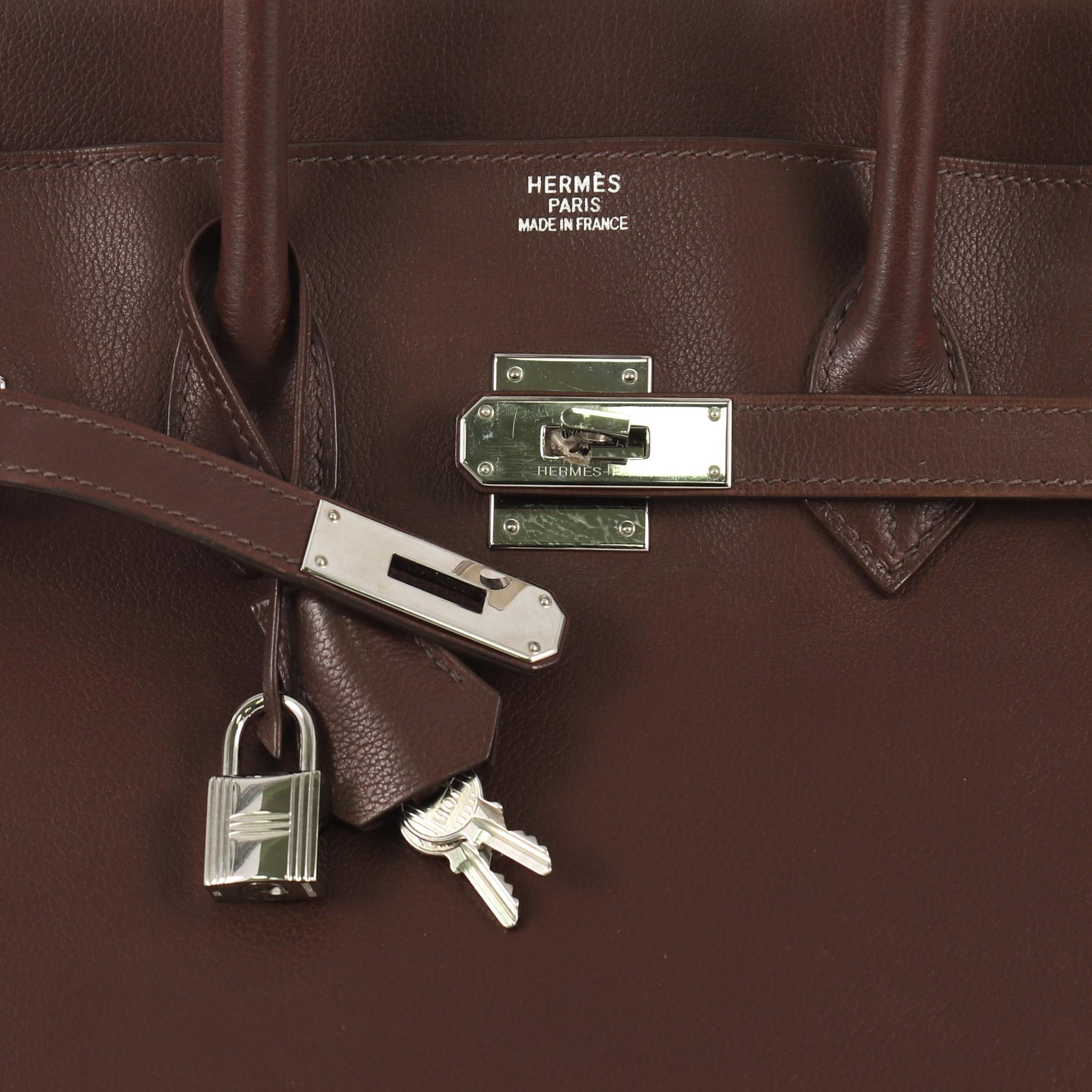 Hermes HAC Birkin Bag Havane Evergrain with Palladium Hardware 36 1