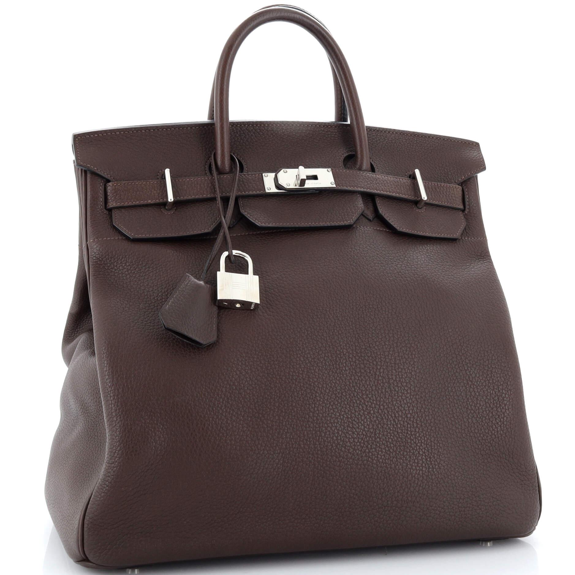 Hermes HAC Birkin Bag Havane Fjord with Palladium Hardware 40 In Good Condition In NY, NY