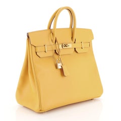 Hermes HAC Birkin Bag Jaune Courchevel with Gold Hardware 32