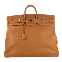 Hermes HAC Birkin Bag Natural Ardennes with Gold Hardware 55