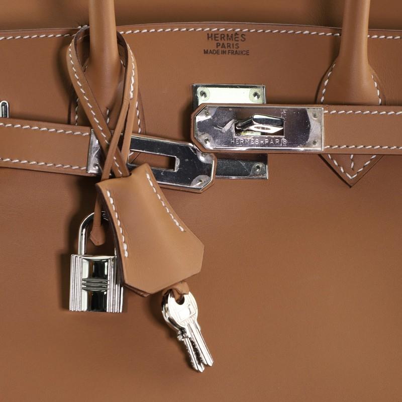 Brown Hermes HAC Birkin Bag Natural Chamonix with Palladium Hardware 28