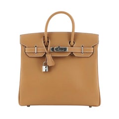 Hermes HAC Birkin Bag Natural Chamonix with Palladium Hardware 28