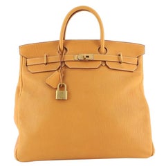 Hermes HAC Birkin Bag Natural Sable Fjord with Gold Hardware 45