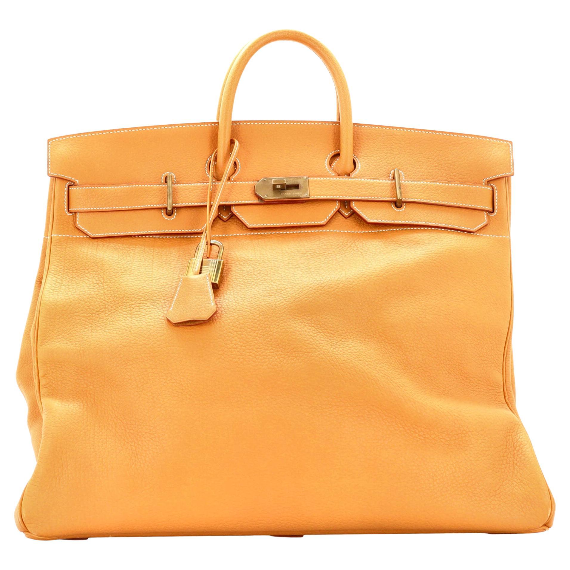 Hermes HAC Birkin Bag Natural Sable Fjord with Gold Hardware 50