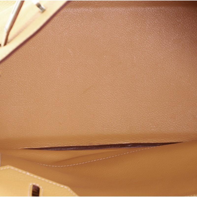 Hermes HAC Birkin Bag Natural Sable Togo with Brushed Palladium Hardware 32 In Fair Condition In NY, NY