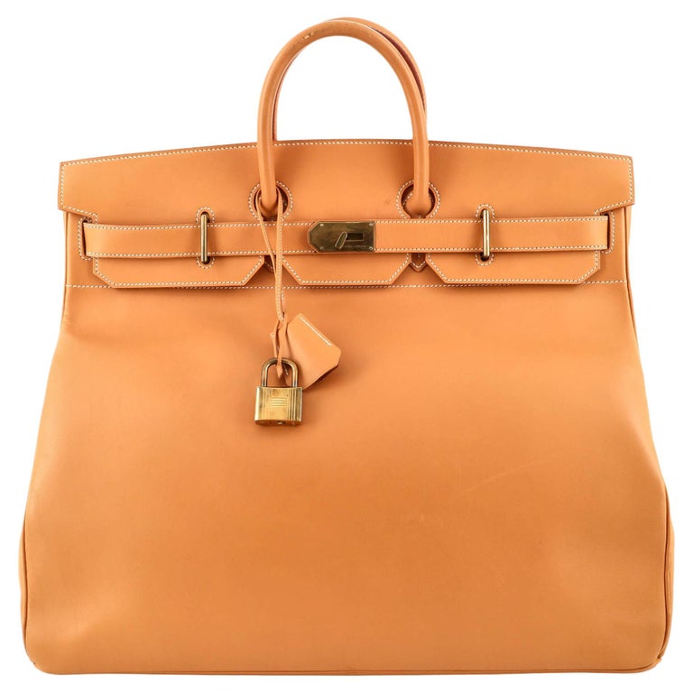 Hermes HAC Birkin Bag Natural Vache Natural with Gold Hardware 50 at 1stDibs