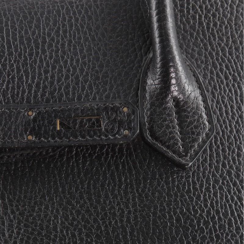 Hermes HAC Birkin Bag Noir Ardennes with Gold Hardware 32 5