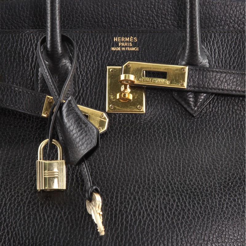 Hermes HAC Birkin Bag Noir Ardennes with Gold Hardware 32 6