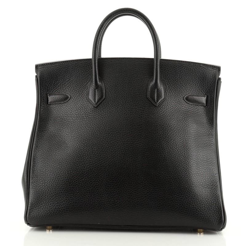 Black Hermes HAC Birkin Bag Noir Ardennes with Gold Hardware 32