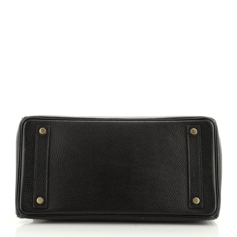 Hermes HAC Birkin Bag Noir Ardennes with Gold Hardware 32 In Good Condition In NY, NY