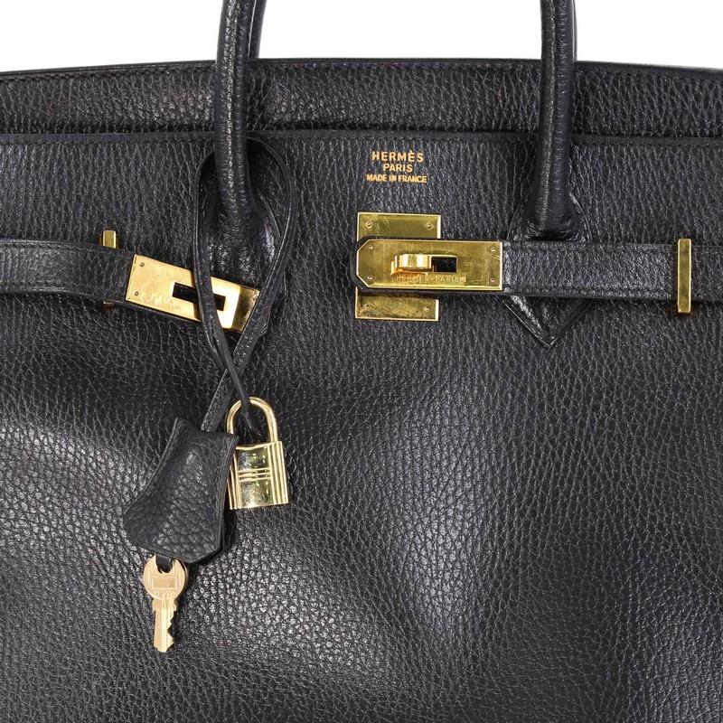 Hermes HAC Birkin Bag Noir Ardennes with Gold Hardware 32 1