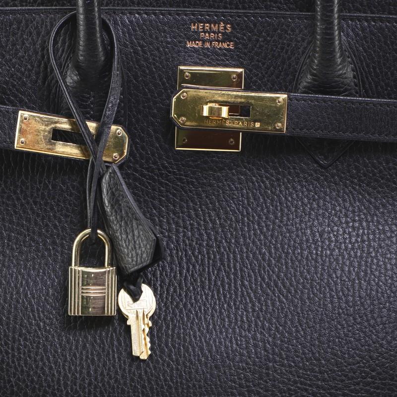 Hermes HAC Birkin Bag Noir Ardennes with Gold Hardware 32 1