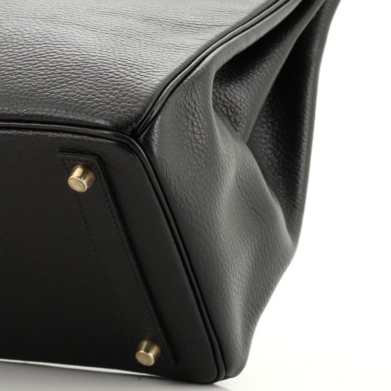 Hermes HAC Birkin Bag Noir Ardennes with Gold Hardware 32 2
