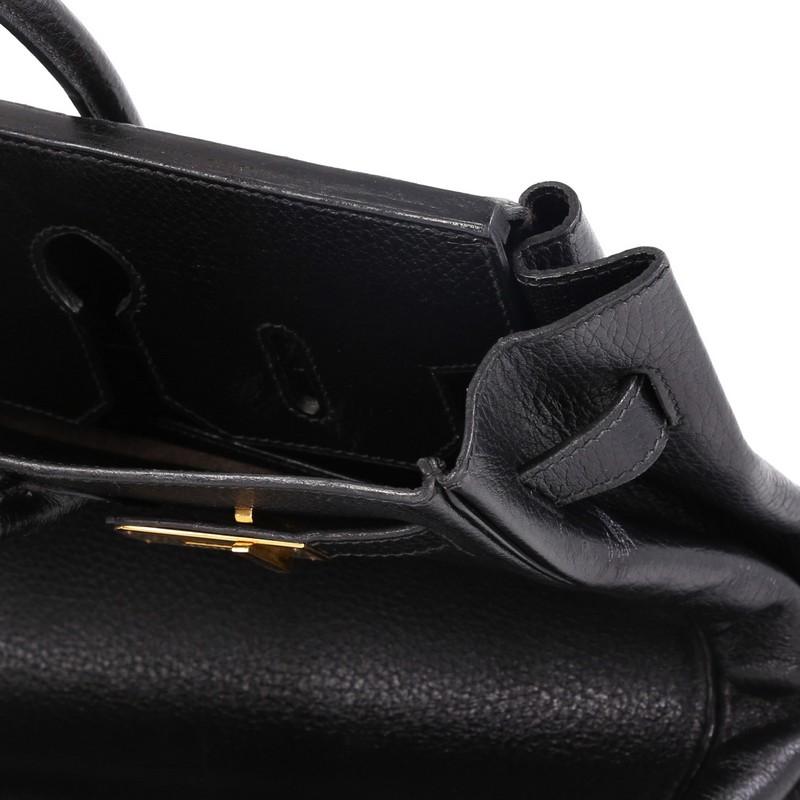 Hermes HAC Birkin Bag Noir Ardennes with Gold Hardware 32 3