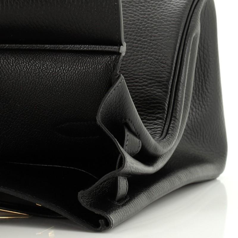 Hermes HAC Birkin Bag Noir Ardennes with Gold Hardware 32 3