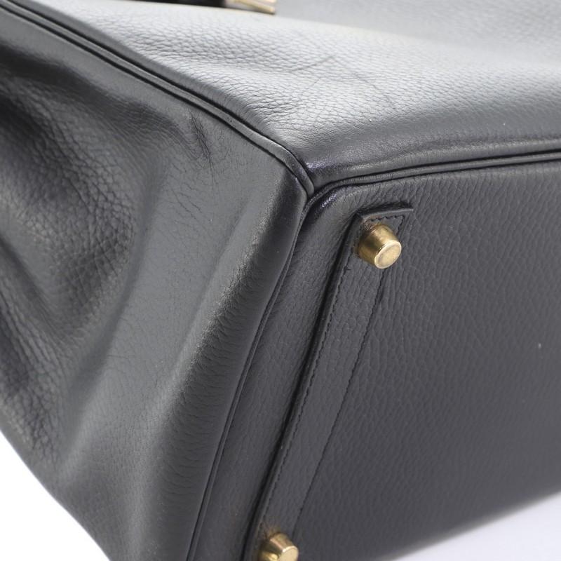 Hermes HAC Birkin Bag Noir Ardennes with Gold Hardware 32 3