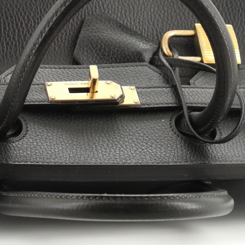 Hermes HAC Birkin Bag Noir Ardennes with Gold Hardware 45 3