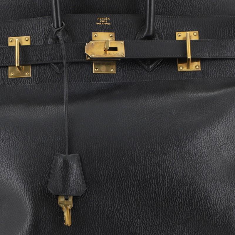 Women's or Men's Hermes HAC Birkin Bag Noir Ardennes With Gold Hardware 50 