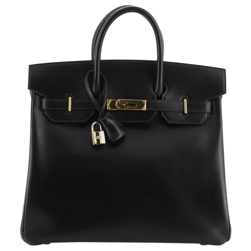 Hermes HAC Birkin Bag Noir Box Calf with Gold Hardware 32