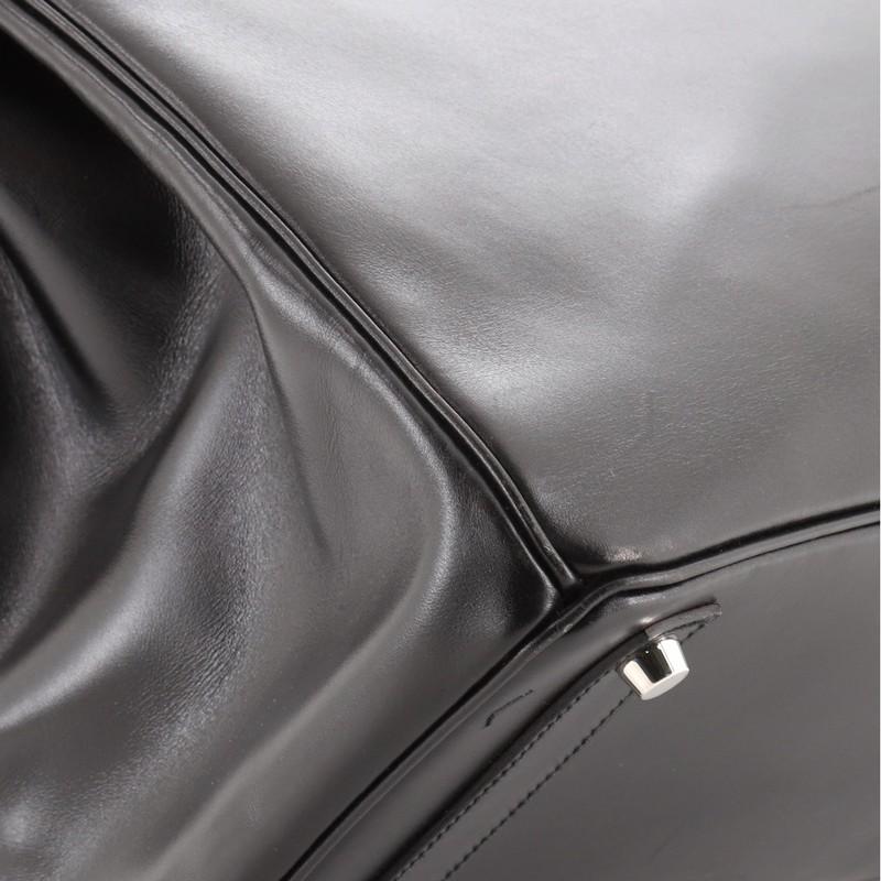 Hermes HAC Birkin Borsa Noir Box Vitello con Hardware Palladium 32 1