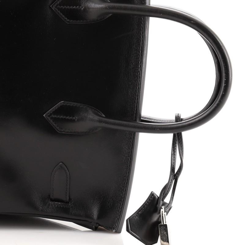 Hermes HAC Birkin Borsa Noir Box Vitello con Hardware Palladium 32 2