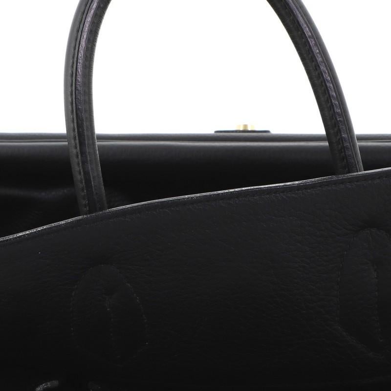 Hermes HAC Birkin Bag Noir Clemence with Gold Hardware 50 4