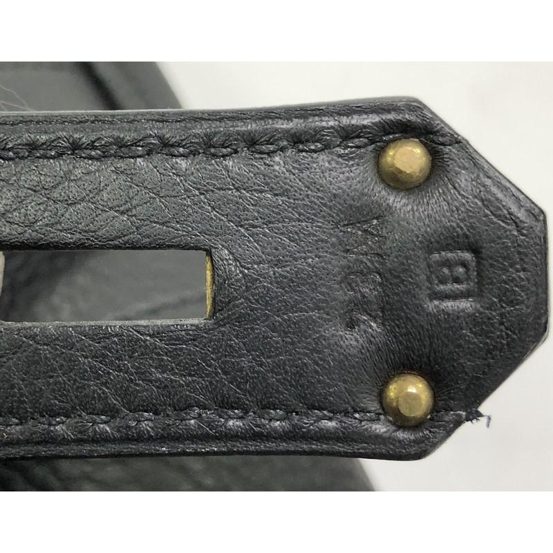 Hermes HAC Birkin Bag Noir Clemence with Gold Hardware 50 6