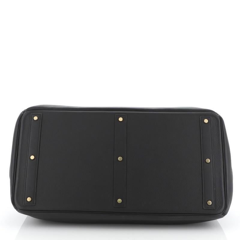 Black Hermes HAC Birkin Bag Noir Clemence with Gold Hardware 50
