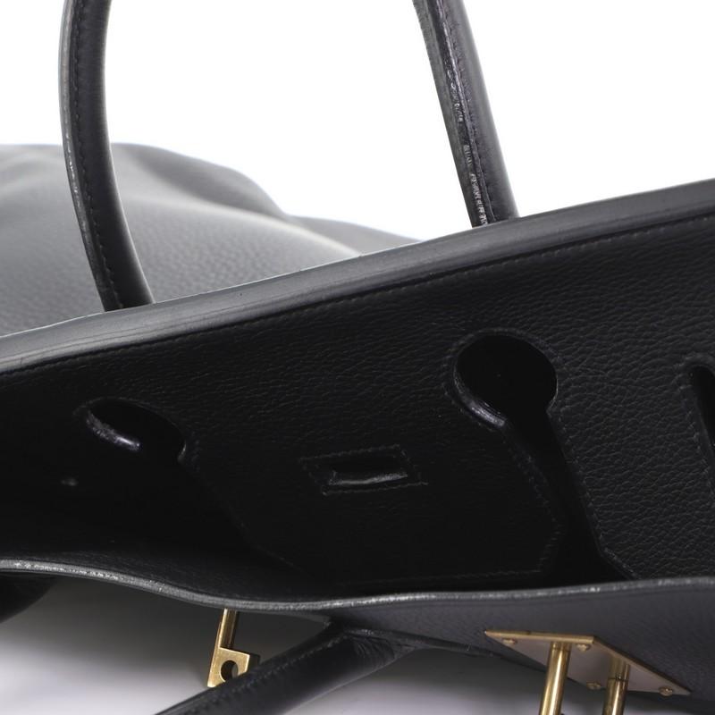 Hermes HAC Birkin Bag Noir Clemence with Gold Hardware 50 3