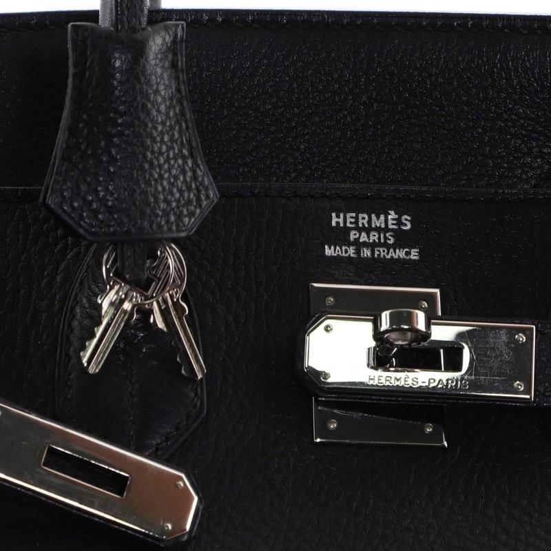 Hermes HAC Birkin Bag Noir Clemence With Palladium Hardware 32  2