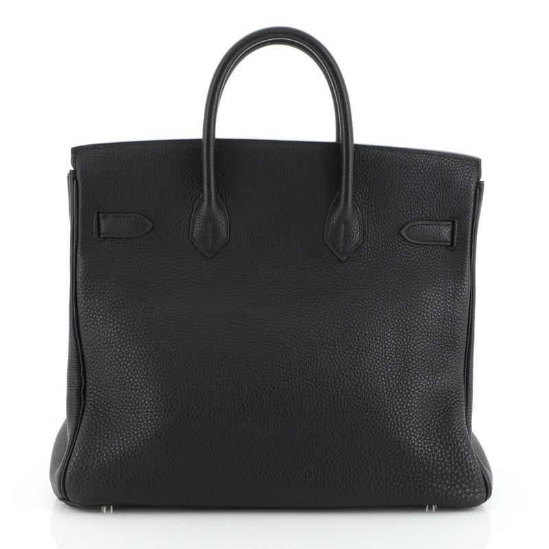Black Hermes HAC Birkin Bag Noir Togo with Palladium Hardware 32