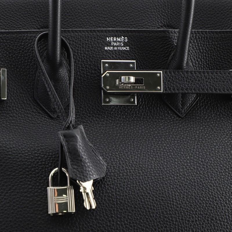 Women's or Men's Hermes HAC Birkin Bag Noir Togo with Palladium Hardware 32