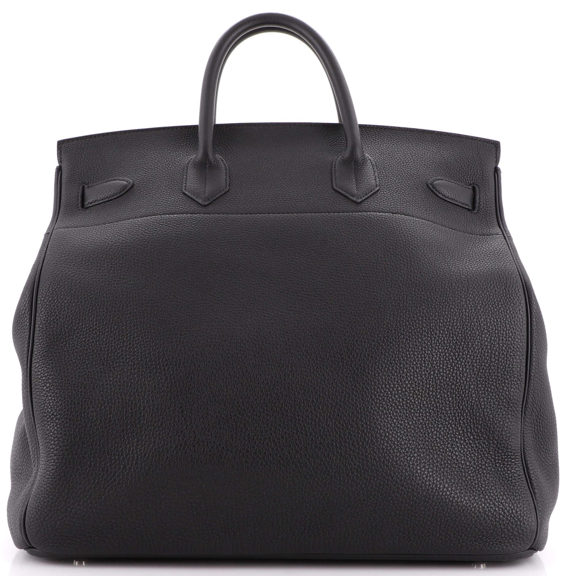 Women's Hermes HAC Birkin Bag Noir Togo with Palladium Hardware 40