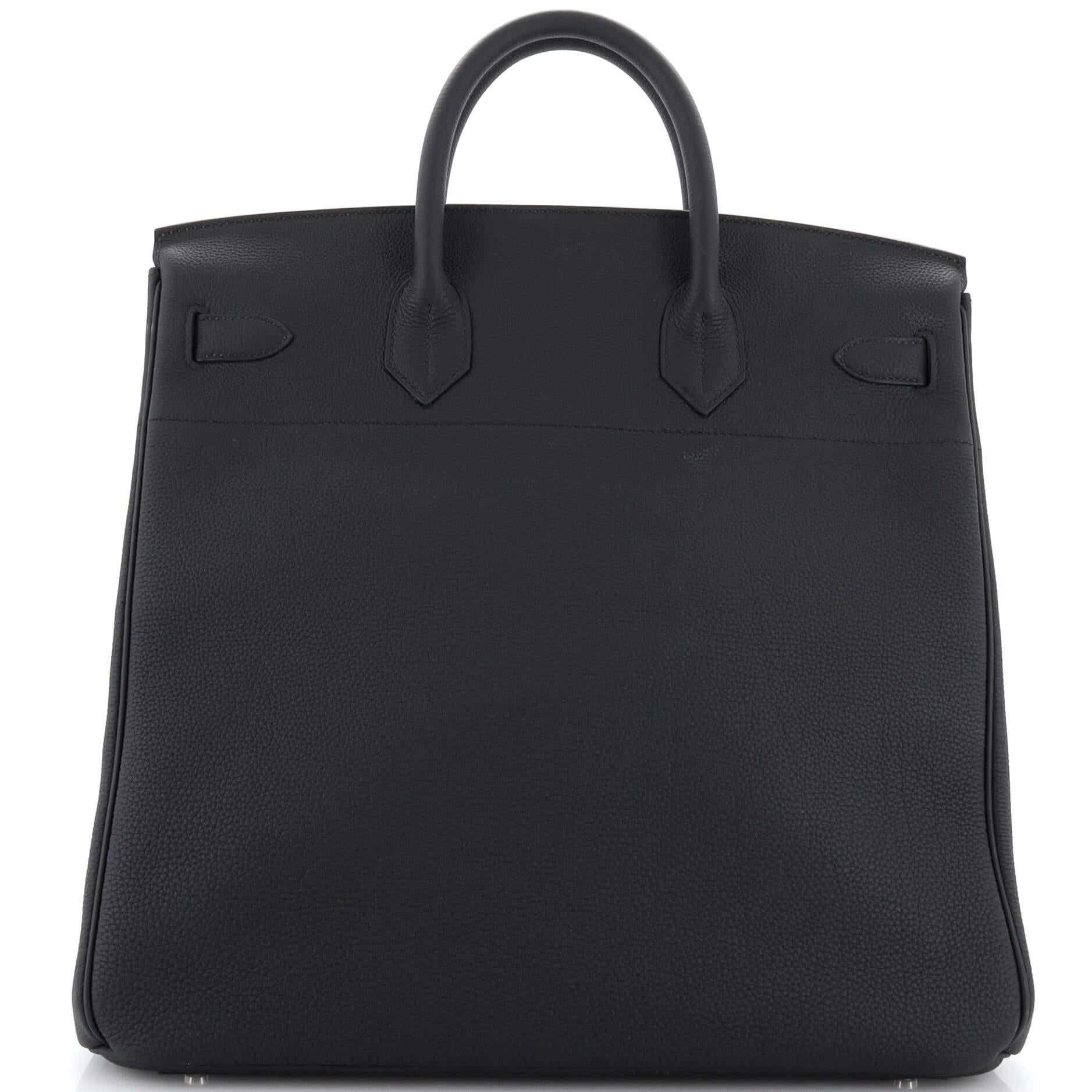 Women's or Men's Hermes HAC Birkin Bag Noir Togo with Palladium Hardware 40