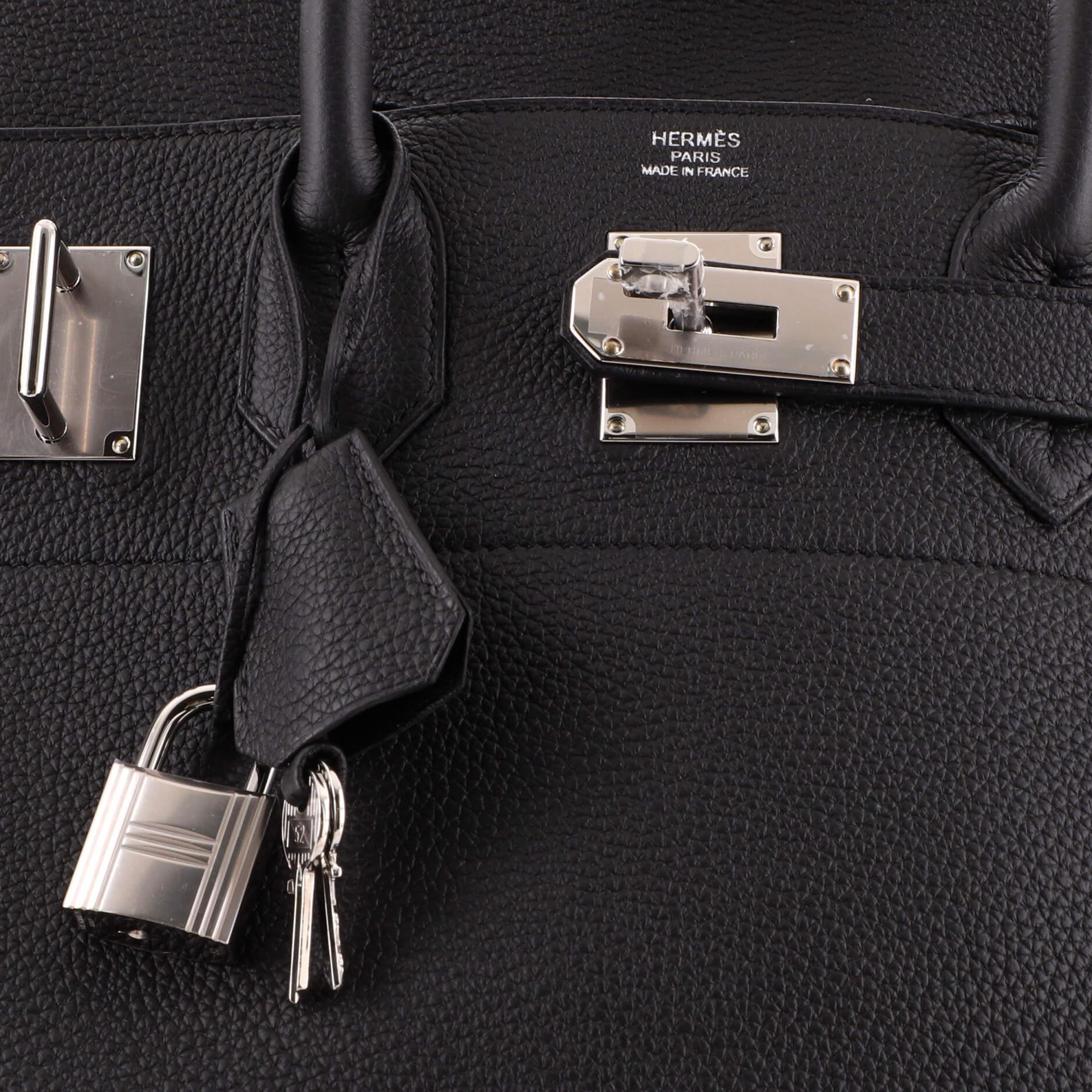 Hermes HAC Birkin Bag Noir Togo with Palladium Hardware 40 3