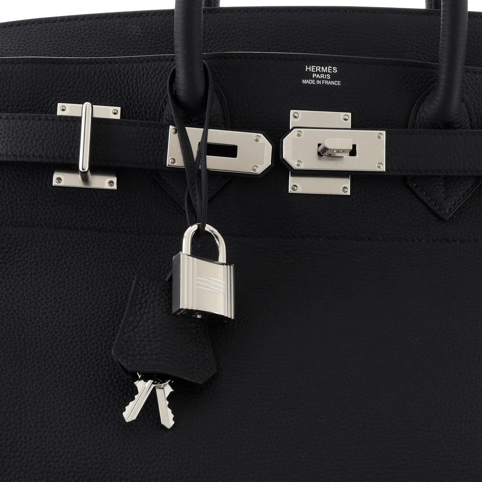 Hermes HAC Birkin Bag Noir Togo with Palladium Hardware 40 4