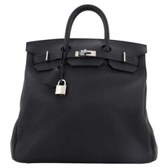 Hermès HAC Birkin Tasche Noir Togo mit Palladiumbeschlägen 40