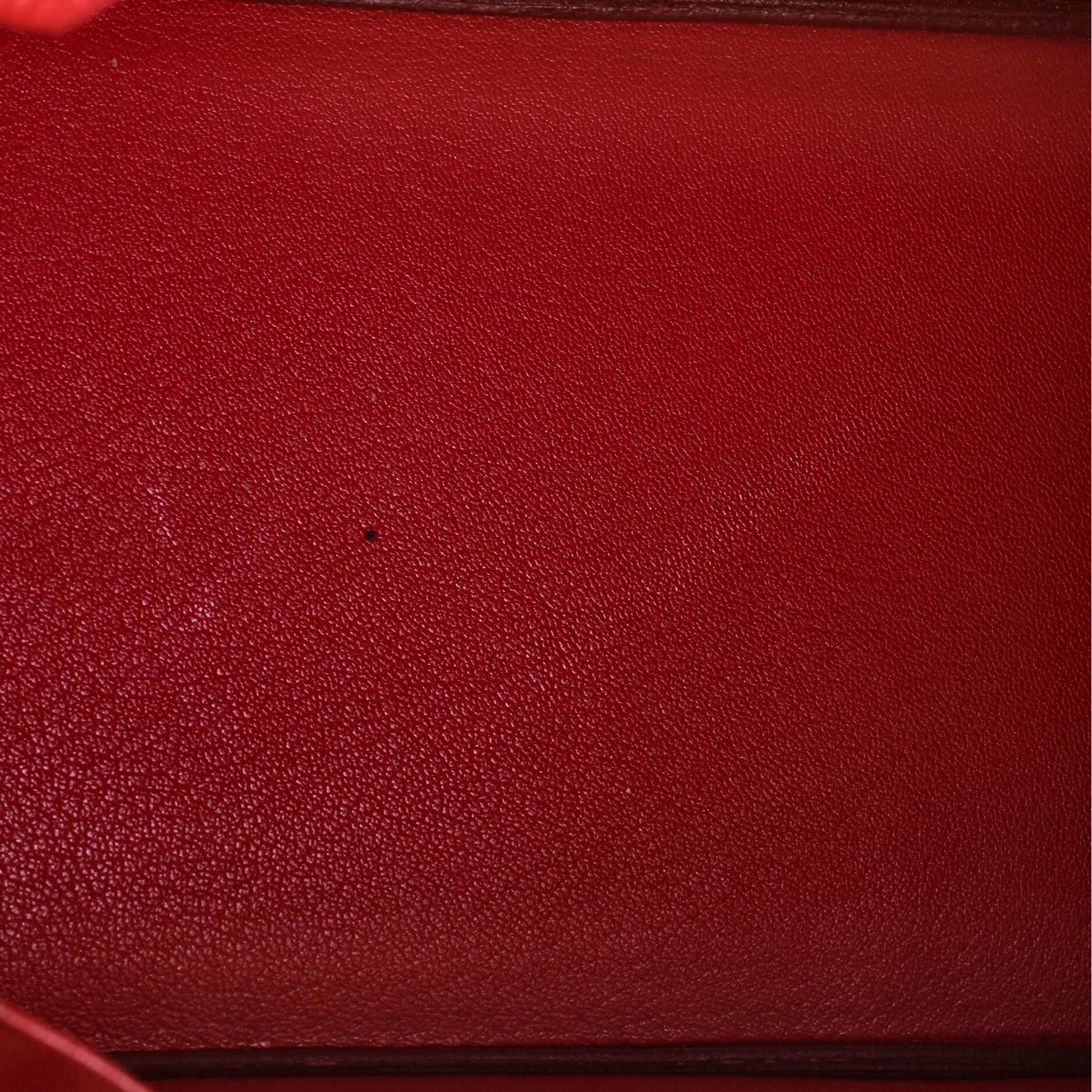 Hermes HAC Birkin Bag Rouge Garance Togo with Palladium Hardware 32 In Good Condition In NY, NY
