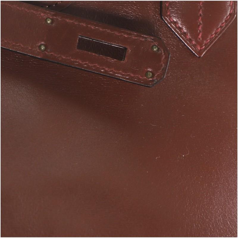 Hermes HAC Birkin Bag Rouge H Box Calf with Palladium Hardware 32 5