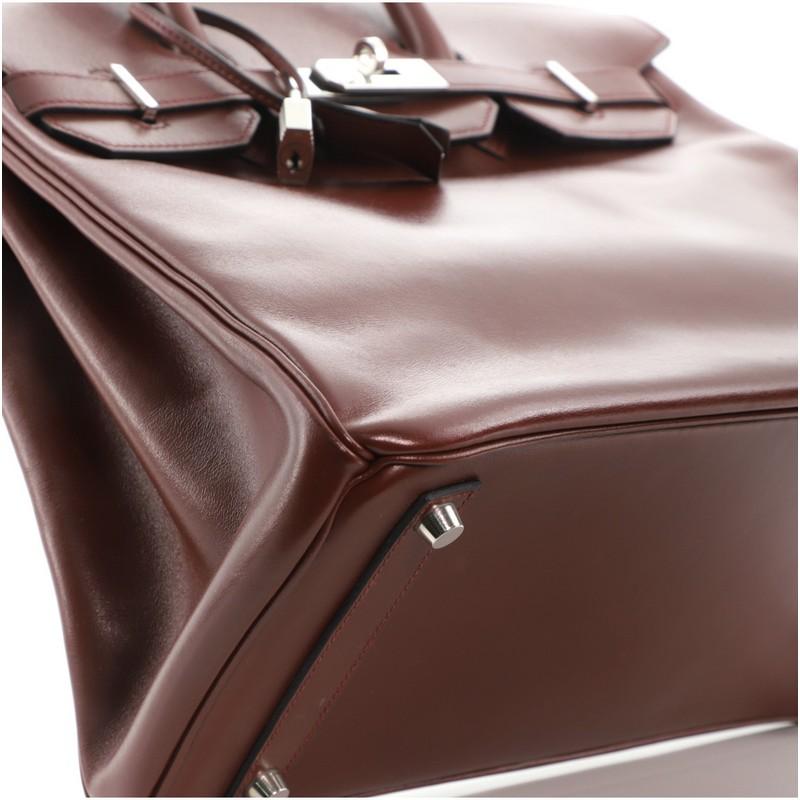 Hermes HAC Birkin Bag Rouge H Box Calf with Palladium Hardware 32 2