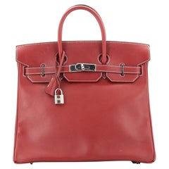 Hermès Sac Birkin HAC Rouge H Chamonix avec quincaillerie en palladium 32