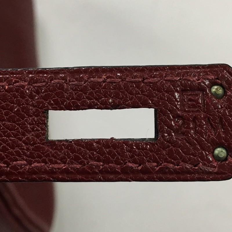 Hermes HAC Birkin Bag Rouge H Chevre de Coromandel with Palladium Hardware 32 5